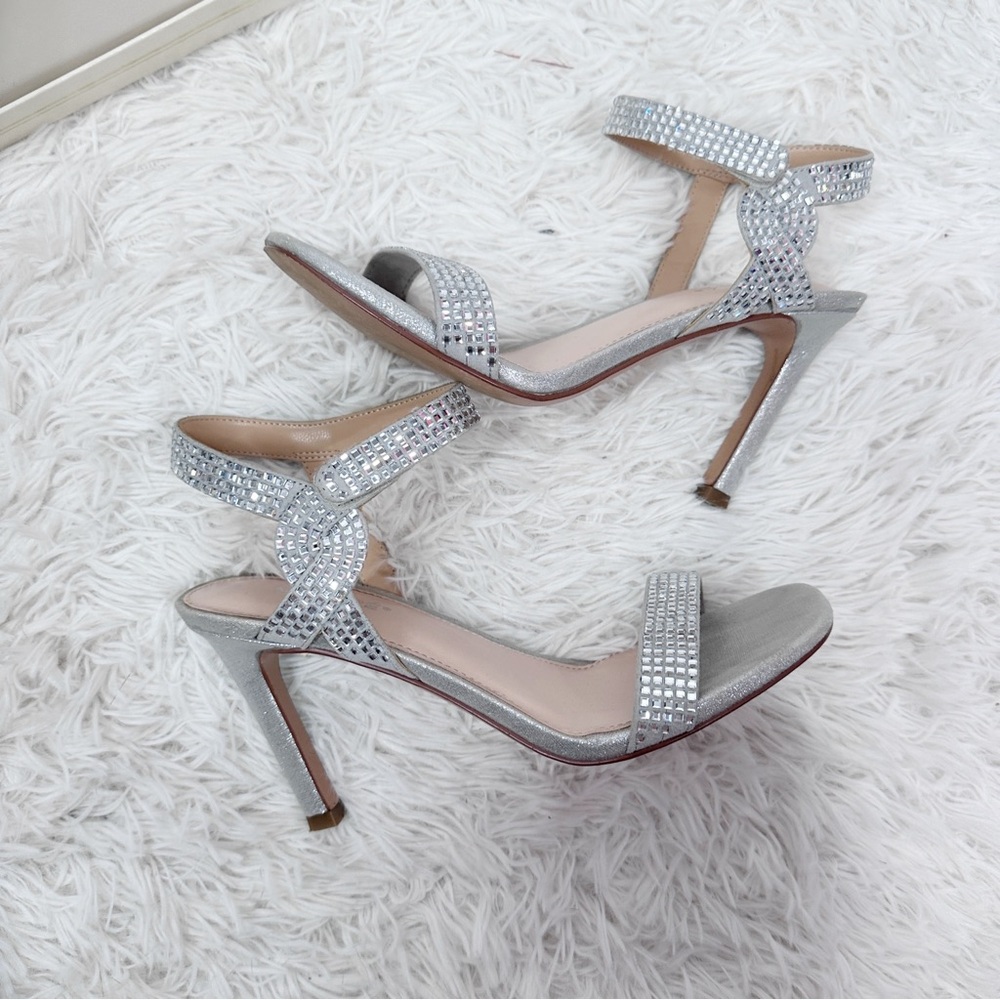 Maripe Silver Rhinestone High Heels Size 7.5
